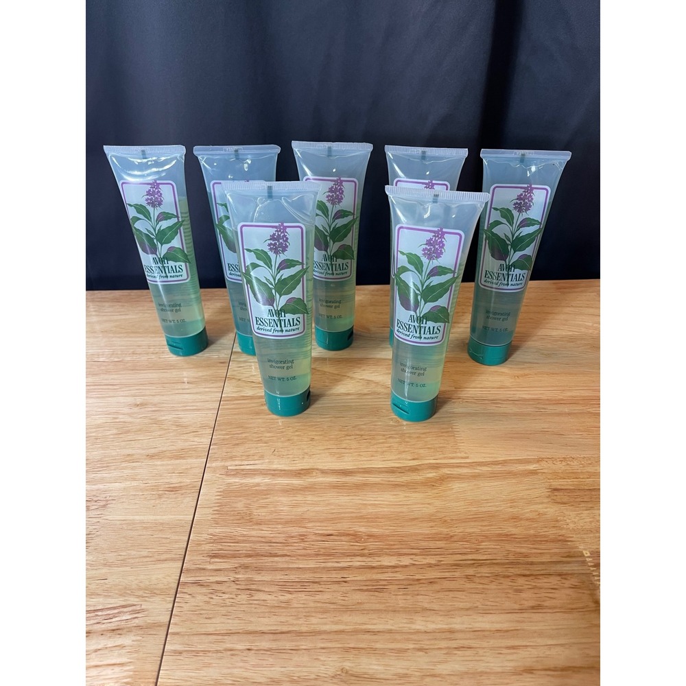 VTG Avon‎ Essentials Invigorating Shower Gel Spearmint Eucalyptus 5oz Lot of 7